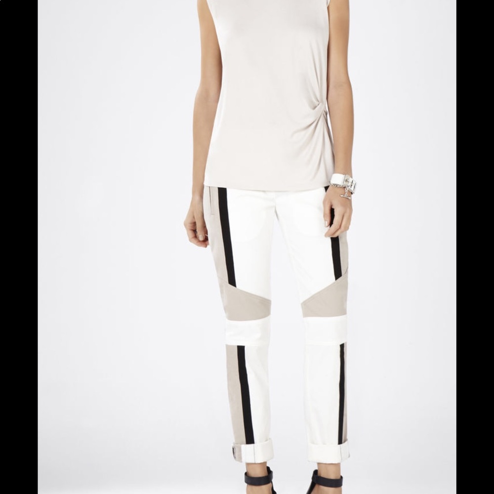 BCBGMaxAzria Ivan Color-Blocked Moto Pant